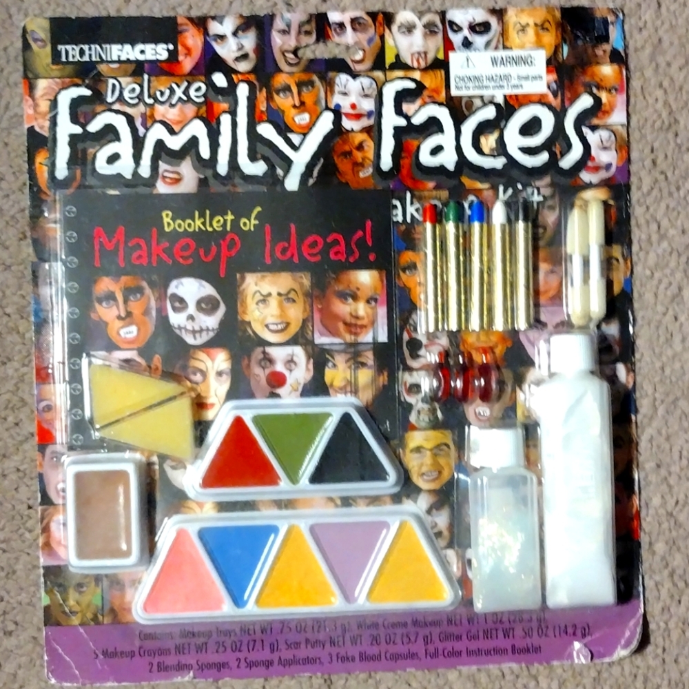 Vintage collectible rare deluxe family faces Halloween makeup.
